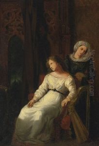 Desdemona And Emilia by Eugene Delacroix