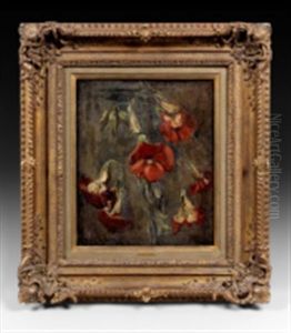 Les Roses Tremieres by Eugene Delacroix
