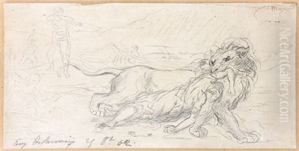 Etude Pour Une Chasse Au Lion (study) - view 1