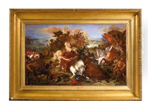 La Defaite Des Croises A Nicopolis En 1396 by Eugene Delacroix