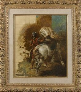 Cavalier Arabe Et Sa Monture, Esquisse (sketch) by Eugene Delacroix