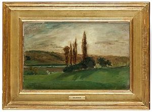 Etude De Paysage A Champrosay by Eugene Delacroix