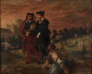 Hamlet Et Horatio Au Cimetiere by Eugene Delacroix