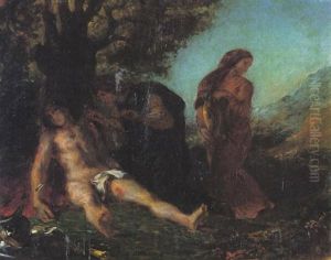 Saint Sebastian Tended By The Holy Women by Eugene Delacroix