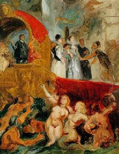 L'arrivee De Marie De Medici A Marseille by Eugene Delacroix