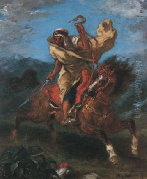 Chevalier Arabe Au Galop - view 1