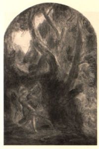 Etude Pour Le Combat De Jacob Et De L'ange by Eugene Delacroix