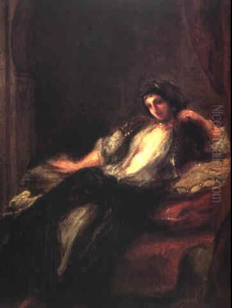 Femme D'alger Assise Dans Son Interieur - view 1