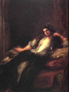 Femme D'alger Assise Dans Son Interieur