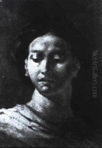 Femme En Buste by Eugene Delacroix
