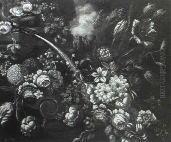 Flowers And Fountain - view 1