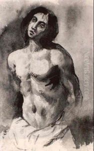 Olinde, Etude Pour Olinde Et Sophronie by Eugene Delacroix