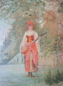 Musicienne Orientale by Henry Eugene Delacroix