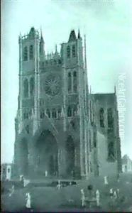 La Cathedrale De Noyon by Jacques Michel Denis Delafontaine