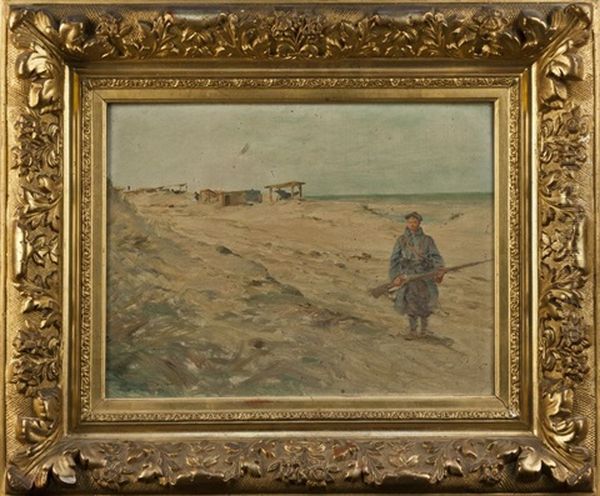 Soldats De Garde Marchant, Pres D'un Campement Cotier - view 1