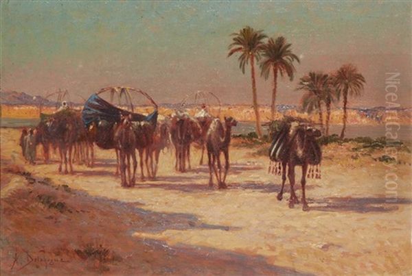 Caravane Longeant Un Oued - view 1