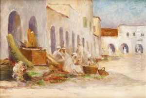 Petit Marche, Village Du Sud by Alexis Auguste Delahogue