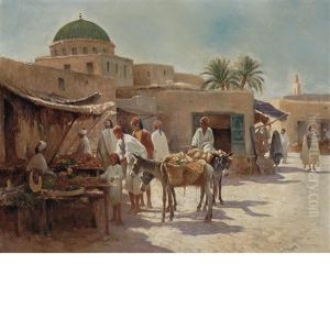 Arab Market by Alexis Auguste Delahogue