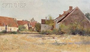 Farm Scene With Chickens