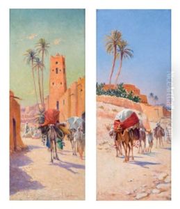Le Convoi Berbere (+ La Caravane; Pair) by Alexis Auguste Delahogue