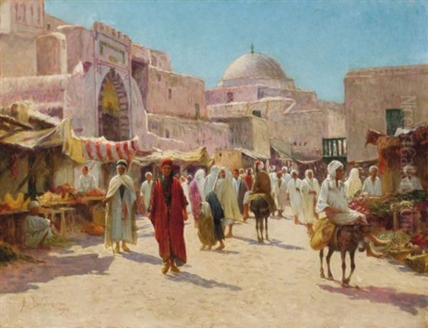 Marche, Rue Saussier A Kairouan - view 1