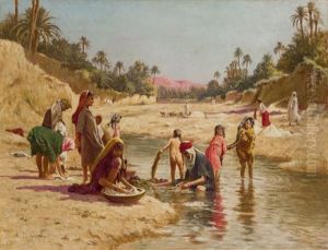 Lavandieres Dans L'oued De Gabes Lavandieres Dans L'oued De Gabes