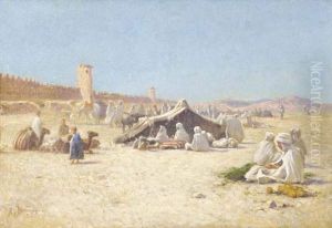 Campement Devant Les Remparts A Figuig