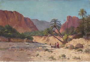 L'oued A El Kantara, Algerie by Eugene Jules Delahogue