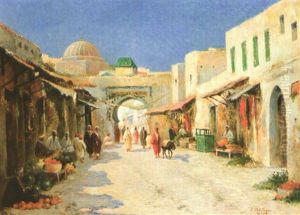 Entree De La Ville A Tetouan by Eugene Jules Delahogue