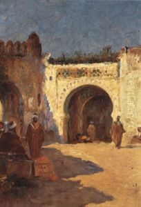 Les Portes De La Ville by Eugene Jules Delahogue