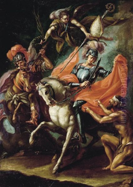 Der Heilige Martin (+ Maria Mit Dem Kind, Dem Heiligen Florian Und Einem Heiligen Bischof Als Beschutzer Der Stadt Bozen, Verso) - view 1