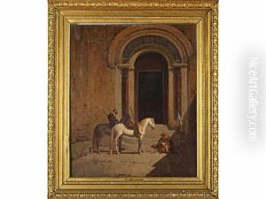 La Halte Des Cavaliers Arabes by Paul Delamain