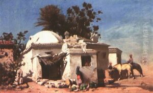 La Halte A La Fontaine by Paul Delamain
