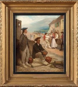 Le Depart Des Bearnais by Theodore Didier Delamarre