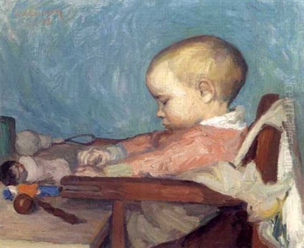 Enfant Assis Avec Sa Poupee - view 1