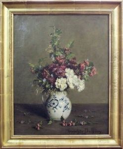 Bouquet De Fleurs Dans Un Vase by Hippolyte Pierre Delanoy
