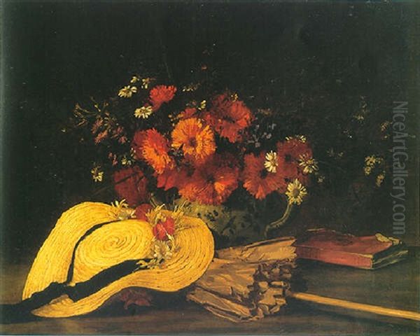 Nature Morte Aux Fleurs Et A L'ombrelle - view 1