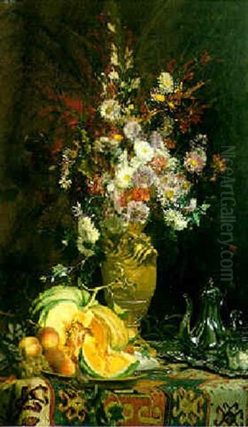 Nature Morte Aux Fleurs Et Potiron - view 1
