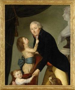 Vater Mit Seinen Sohnen by Nicolas Benjamin Delapierre