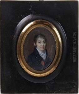 Miniature Ovale Sur Ivoire Peinte D'un Portrait De Baron Du Kermont