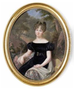 Eine Junge Dame Im Schwarzen Samtkleid