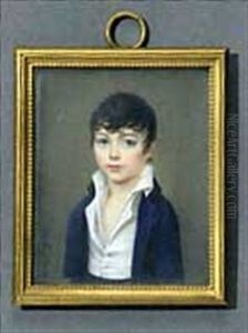 Portrait De Jeune Garcon En Veste Bleue Et A La Chemise Ouverte by Jacques Delaplace