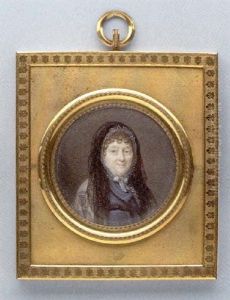 Brustportrat Einer Alteren Dame Mit Haube Und Schwarzem Spitzenschal, Um Ihre Schultern Ein Farbiger Seidenschal by Jacques Delaplace