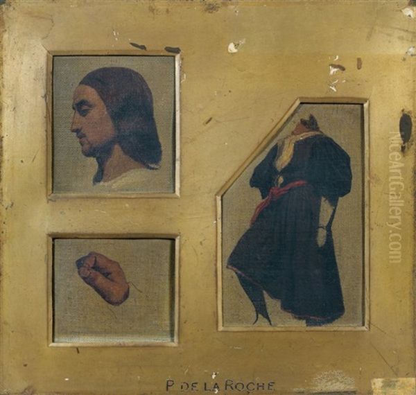 Une Tete De Profil (after Raphael), Un Corps (after Raphael) Et Une Main De Profil (after Giorgione) (3 Works) - view 1