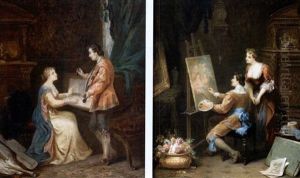 La Lecon De Peinture (+ La Lecon De Musique; Pair) by Paul Delaroche