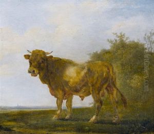 Stier Auf Der Weide by Henri Delattre