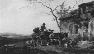 Loading The Wagon For Town by Henri Delattre