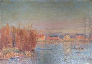 Bord De Seine Au Couchant by Joseph Delattre