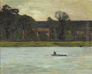 Barque Sur La Seine by Joseph Delattre