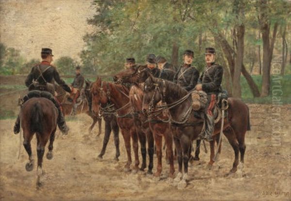 French Military On Horseback - view 1
